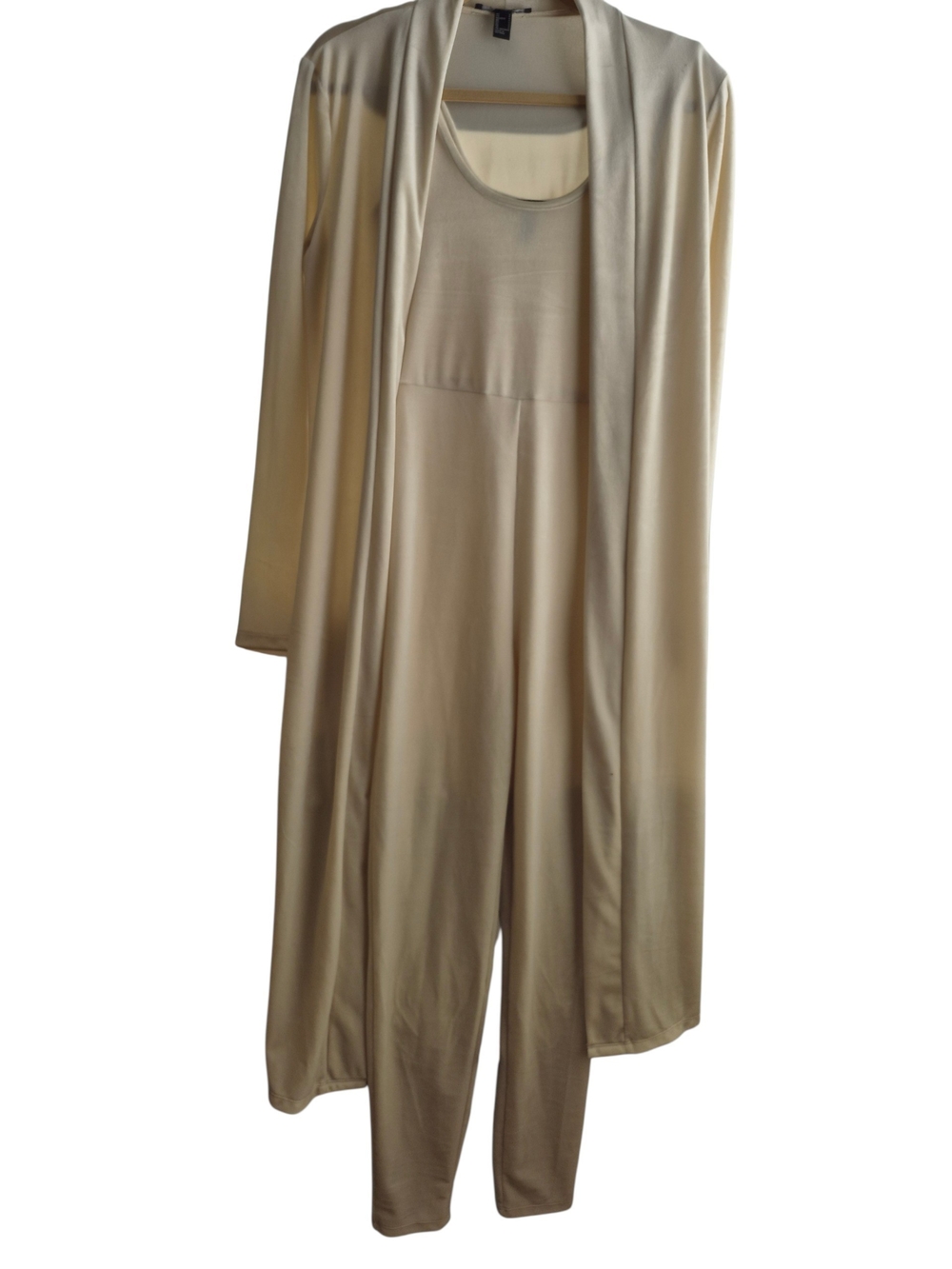 💕Cream Longline Jumpsuit Matching Set with Duster💕